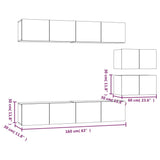 4 Piece TV Cabinet Set White Engineered Wood 3114598