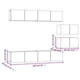 4 Piece TV Cabinet Set Sonoma Oak Engineered Wood 3114600