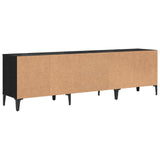 TV Cabinet Black Oak 150 x 30 x 45 cm Engineered Wood and Iron 879485