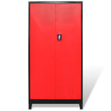 Tool Cabinet with Tool Chest Steel 90x40x180 cm Red and Black 3054555