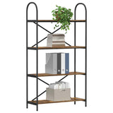 Bookshelf 4-Tier 80 x 30 x 146 cm Engineered wood Smoked Oak 879895