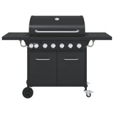 Gas BBQ Grill with 7 Burners Black Powder-coated Steel 3214254