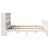 ZNTS Bookcase Bed without Mattress White 180x200 cm Super King Solid Wood Pine 3322673