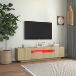 TV Cabinet with LED Lights Sonoma Oak 160x35x40 cm 804430