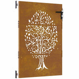Garden Gate 85x125 cm Corten Steel Tree Design 153210