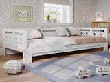 Daybed Cabin Bed Wooden 3FT Single Sofa Guest Bed Sofa Bed, Pull out Trundle Wooden Bed Heart-Shaped WF308949AAW
