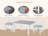 Kids Table and Chair Set 3 Pieces Toddler Preschoolers Desk with 2 Chairs for Indoor Study Rest T3398P347694