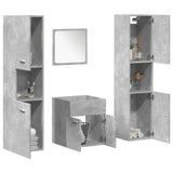 4 Piece Bathroom Furniture Set Concrete Grey Engineered Wood 3324873