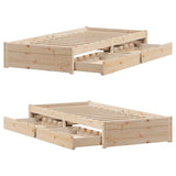 Bed Frame without Mattress 90x200 cm Solid Wood Pine 3301656