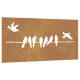 Garden Wall Decoration 105x55 cm Corten Steel Bird Design 824496