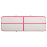 Inflatable Gymnastics Mat with Pump 400x100x20 cm PVC Pink 92679
