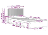Bed Frame with Storage and Headboard Old Wood 90 x 190 cm 3413907