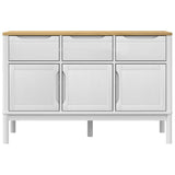Sideboard FLORO White 114x43x74 cm Solid Wood Pine 374024