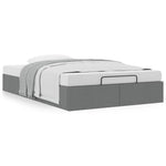 Ottoman Bed Frame without Mattress Dark Grey Double Fabric 3310920