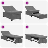 Sofa Bed Dark Grey 194 x 67 x 82 cm Microfiber 42008609