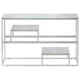 Console Table Silver Stainless Steel and Tempered Glass 350003