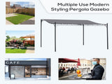 4 x 3 Meters Canopy Metal Wall Gazebo Awning Garden Marquee Shelter Door Porch - Grey T3398P324002