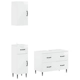 3 Piece Bathroom Cabinet Set HAARLEM High Gloss White 3417778