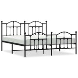 Metal Bed Frame without Mattress with Footboard Black 160x200cm 353460
