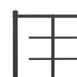 Metal Bed Frame without Mattress with Footboard Black 100x200cm 355574