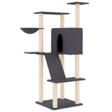 Cat Tree with Sisal Scratching Posts Dark Grey 143 cm 171731
