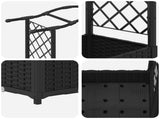 Raised Bed with Trellis and Roof Black 207 x 40 x 126 cm PP 42032529