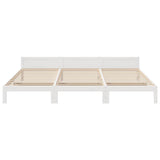 Family Bed Frame No Mattress White 240x200 cm Solid Wood Pine 3324572