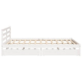 Bed Frame without Mattress White 200x200 cm Solid Wood Pine 3301549