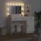 Dressing Table with Mirror Lights 2 pcs White Engineered Wood 3334263