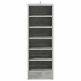 809003 Shoe Cabinet Concrete Grey 31,5x35x90 cm Engineered Wood