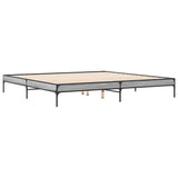 ZNTS Bed Frame Grey Sonoma 180x200 cm Super King Engineered Wood and Metal 845004