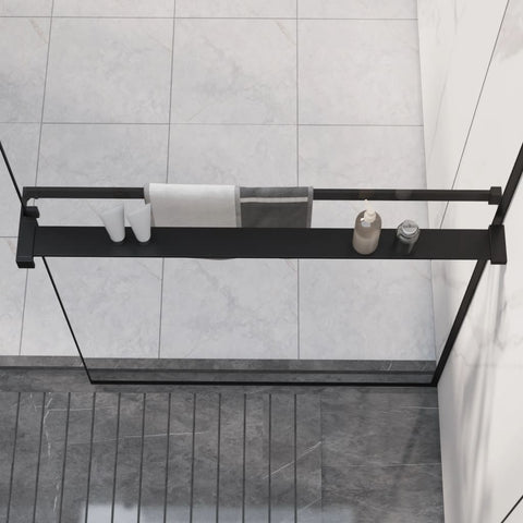 ZNTS Shower Shelf for Walk-in Shower Wall Black 80 cm Aluminium 153615