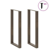 Bar Table Legs U-Shaped 2 pcs Natural Steel 60x cm Steel 4013251
