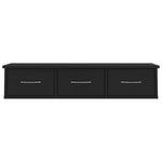 ZNTS Wall-mounted Drawer Shelf Black 88x26x18.5 cm Engineered Wood 800595