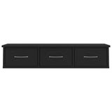 ZNTS Wall-mounted Drawer Shelf Black 88x26x18.5 cm Engineered Wood 800595