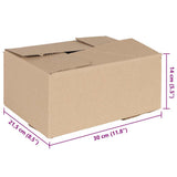 Folding Box 50 pcs Brown 30 x 21.5 x 14 cm Cardboard 4106567