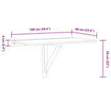 Folding Table Oak Engineered wood Compact Foldable 243053