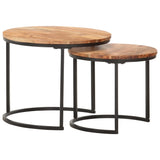 Nesting Tables 2 pcs Solid Acacia Wood 286186