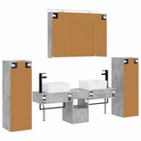 Bathroom Furniture Set 6 pcs Concrete Grey 3407130