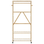 ZNTS Clothes Rack with Shelves and Wheels 90x40x179.5 cm Bamboo 4008921