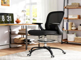 Draughtsman Chair, Mesh Drafting Chair, Ergonomic Office Chair with Flip-up Armrest, Adjustable Foot T3398P344745