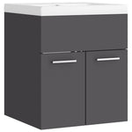 ZNTS Sink Cabinet with Built-in Basin Grey Engineered Wood 3070813