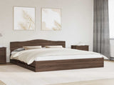 Bed Frame with Drawer Brown Oak 200 x 200 cm Engineer Wood 3412976