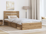 Bed Frame Artisian Oak 90 x 200 cm Solid Pine Wood 3411791
