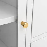 Sideboard White 75x35x70 cm Steel and Tempered Glass 336074