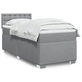 Box Spring Bed with Mattress Light Grey 90x200 cm Fabric 3285785