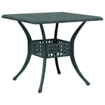 ZNTS Garden Table Green 80x80x75 cm Cast Aluminium 4002814