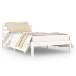 Bed Frame without Mattress Solid Wood Pine 100x200cm White 810421