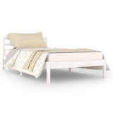 Bed Frame without Mattress Solid Wood Pine 100x200cm White 810421