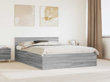 Bed Frame Grey Sonoma 160 x 200 cm Engineered Wood 3408562